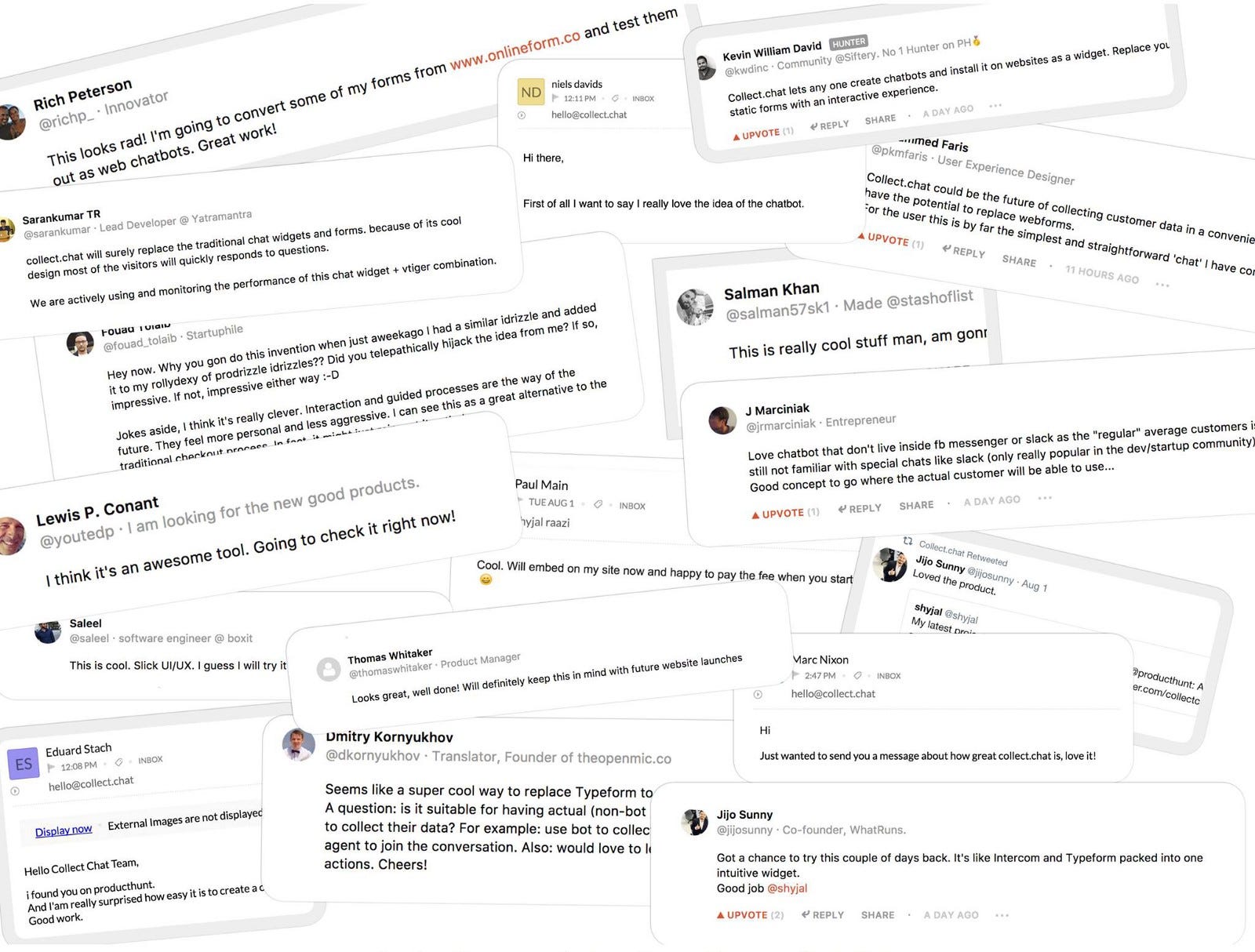 Feedbacks on the launch day on PH and via emails